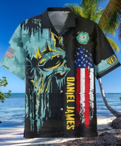 U.S. Coast Guard Veterans Punisher Skull Custom Hawaiian Shirt