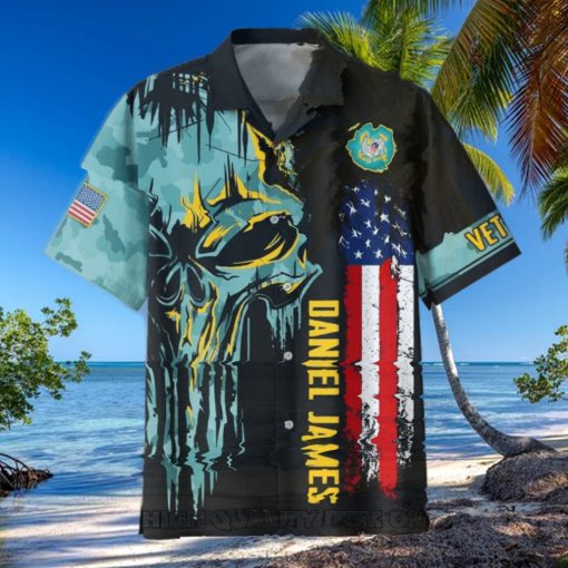 U.S. Coast Guard Veterans Punisher Skull Custom Hawaiian Shirt