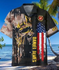 U.S. Marine Corps Veterans Punisher Skull Custom Hawaiian Shirt