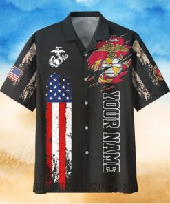U.S. Marine Corps Veterans Red White And Blue Custom Hawaiian Shirt