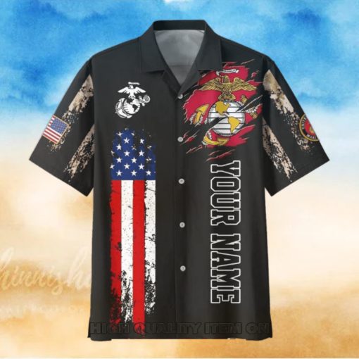 U.S. Marine Corps Veterans Red White And Blue Custom Hawaiian Shirt