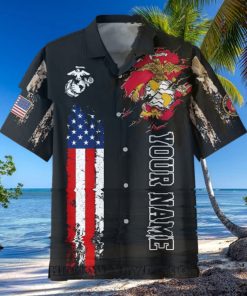 U.S. Marine Corps Veterans Red White And Blue Custom Hawaiian Shirt