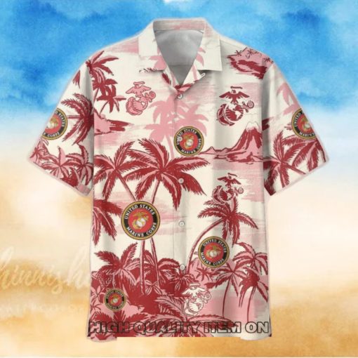 U.S. Marine Corps Veterans Short Sleeve Hawaiian Shirt