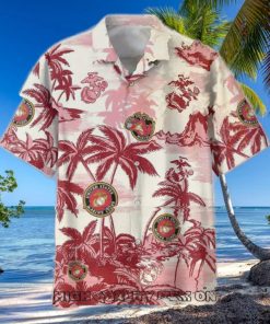 U.S. Marine Corps Veterans Short Sleeve Hawaiian Shirt