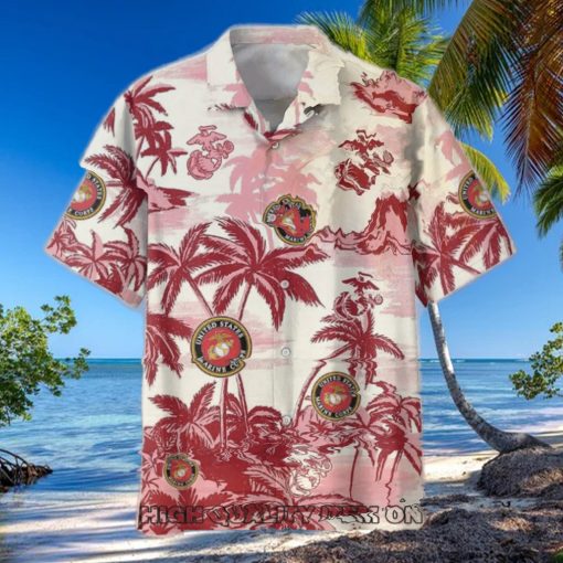 U.S. Marine Corps Veterans Short Sleeve Hawaiian Shirt
