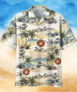 U.S. Marine Corps Veterans Tropical Island Hawaiian Shirt