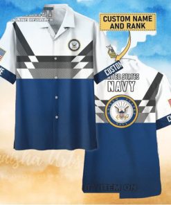 U.S. Navy Custom Name And Rank Trending Hawaiian Shirt