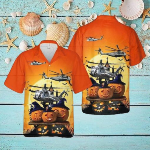 U.s. Marine Corps Sikorsky Ch 53e Super Stallion (s 65e80) Halloween Hawaiian Shirt