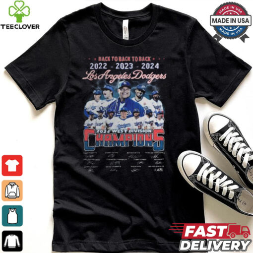 Los Angeles Dodgers 2024 West Division Champs Back To Back To Back T Shirt