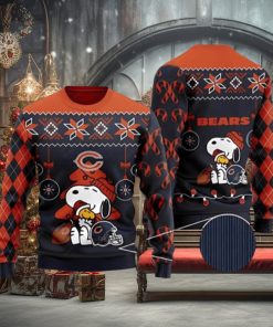 Charlie Brown Snoopy Chicago Bears Ugly Christmas Sweater 3D Printed Men And Women Holiday Gift