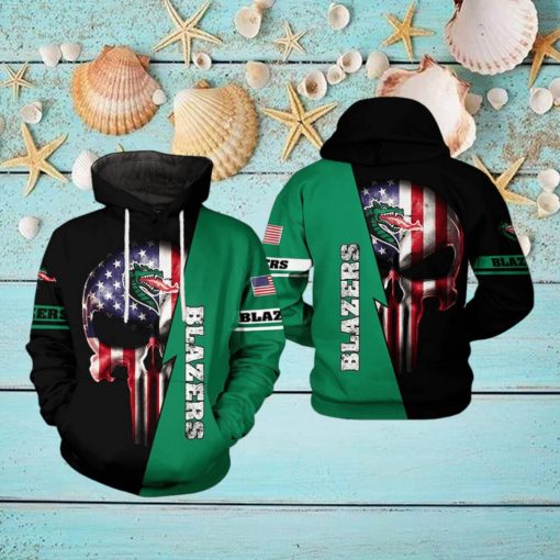 UAB Blazers NCAA US Flag Skull 3D Printed Hoodie