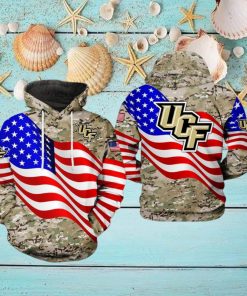 UCF Knights NCAA US Flag Camo Veteran 3D Printed Hoodie