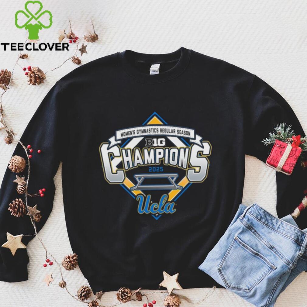 UCLA Bruins 2025 Big Ten Women's Gymnastics Regular Season Champions Locker Room T Shirt UCLA Bruins 2025 Big Ten Women's Gymnastics Regular Season Champions Locker Room T Shirt