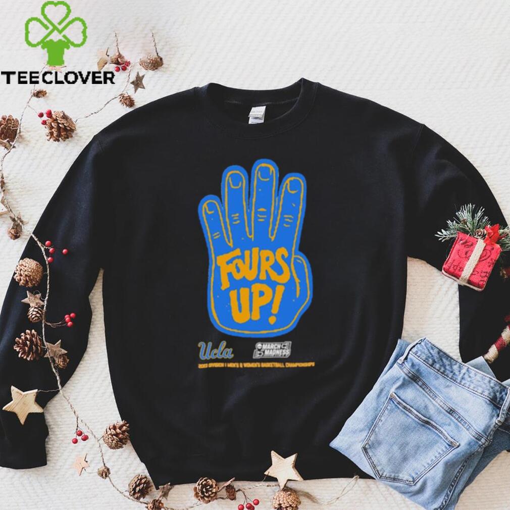 UCLA Bruins men’s basketball Fours Up 2023 Division I Men’s and Women’s Basketball Champions shirt UCLA Bruins men’s basketball Fours Up 2023 Division I Men’s and Women’s Basketball Champions shirt