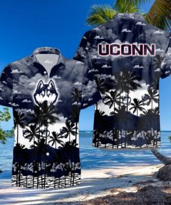 UConn Huskies Palms Tree Hawaiian Shirt