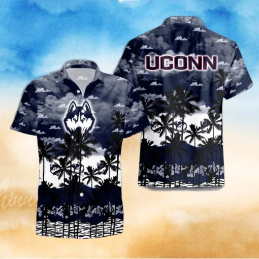 UConn Huskies Palms Tree Hawaiian Shirt