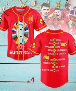 UEFA Euro 2024 Spain Team Custom Baseball Jersey