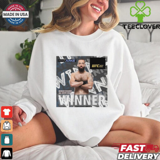 UFC 307 winner Roman Dolidze def. Kevin Holland MMA Junkie 2024 Poster t hoodie, sweater, longsleeve, shirt v-neck, t-shirt