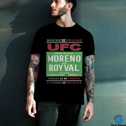 UFC Store Fanatics Branded Black Moreno vs. Royval 2 Fight Night Mexico City Matchup T Shirt