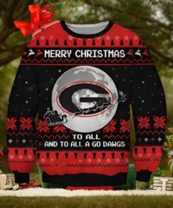 UGA Ugly Christmas Sweater Black To All A Go Dawgs Georgia Bulldogs Gift