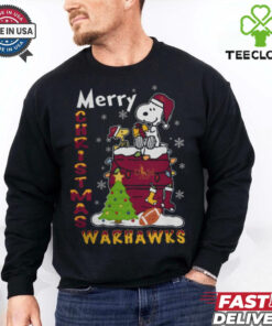 ULM Warhawks Snoopy And Woodstock Merry Christmas Shirt