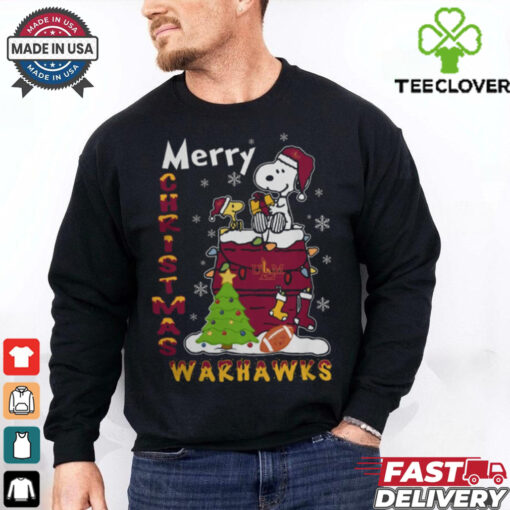 ULM Warhawks Snoopy And Woodstock Merry Christmas Shirt