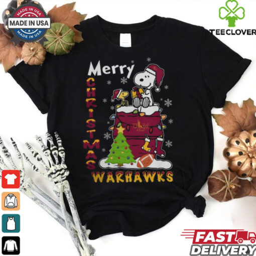 ULM Warhawks Snoopy And Woodstock Merry Christmas Shirt