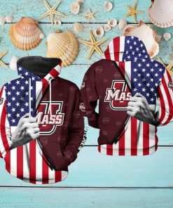 UMass Minutemen NCAA US Flag 3D Printed Hoodie