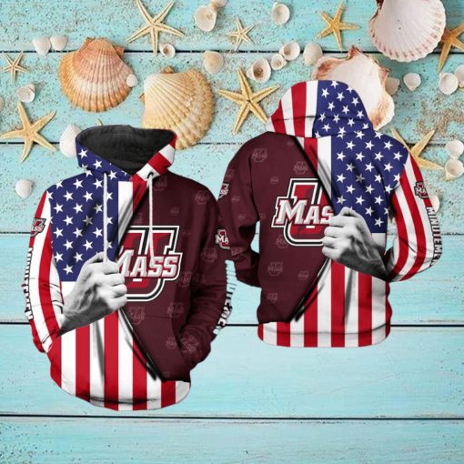 UMass Minutemen NCAA US Flag 3D Printed Hoodie