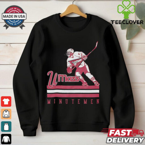 UMass Minutemen ice hockey player retro shirt