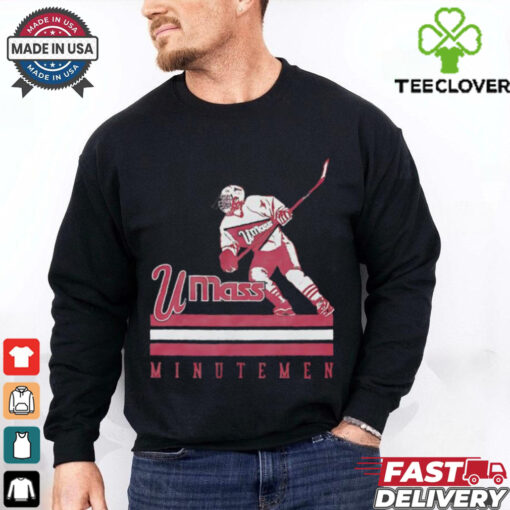UMass Minutemen ice hockey player retro shirt
