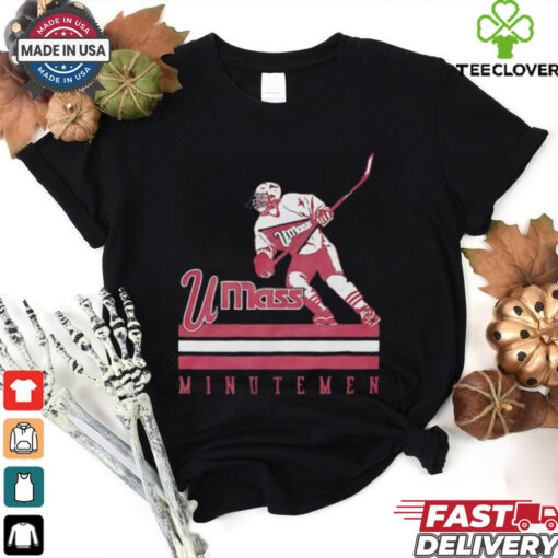 UMass Minutemen ice hockey player retro shirt