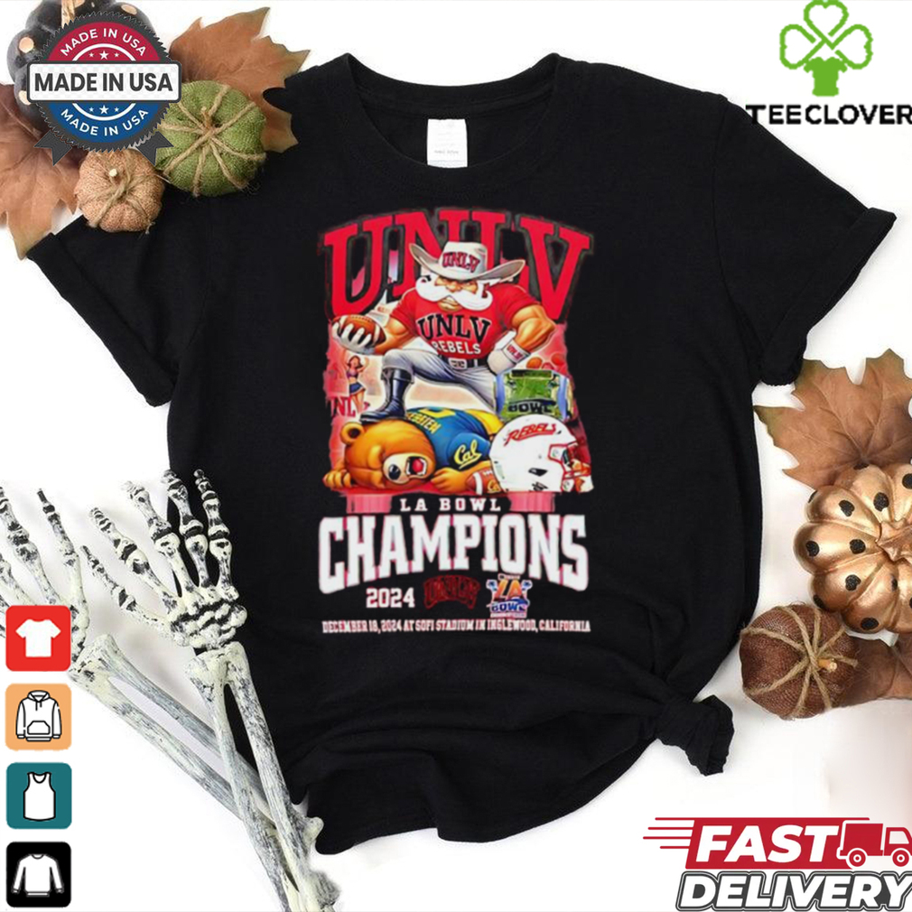 UNLV Rebels LA Bowl Champs 2024 Beat California Golden T Shirt Bears Mascot Unisex UNLV Rebels LA Bowl Champs 2024 Beat California Golden T Shirt Bears Mascot Unisex