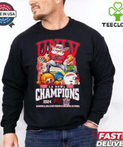 UNLV Rebels LA Bowl Champs 2024 Beat California Golden Bears T-shirt featuring the team mascot and celebratory graphics, available in unisex sizing.