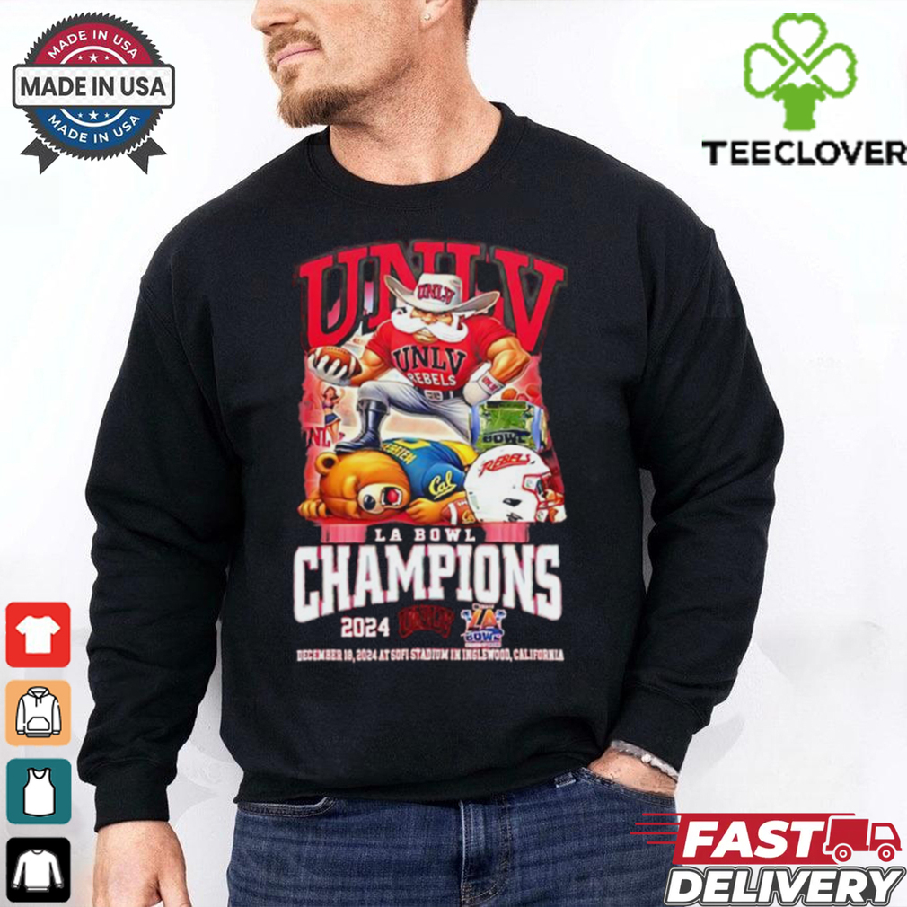 UNLV Rebels LA Bowl Champs 2024 Beat California Golden T Shirt Bears Mascot Unisex UNLV Rebels LA Bowl Champs 2024 Beat California Golden T Shirt Bears Mascot Unisex