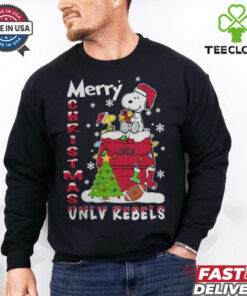 UNLV Rebels Snoopy And Woodstock Merry Christmas Shirt