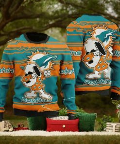 Miami Dolphins Snoppy Christmas Knitted Sweater For Men And Women