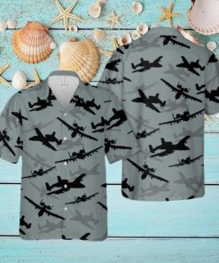 US Air Force Fairchild Republic A 10 Thunderbolt II Silhouettes Hawaiian Shirt Beach Summer