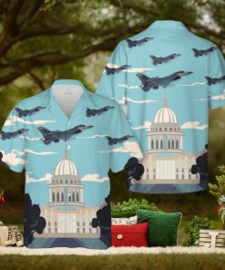 US Air Force Wisconsin Air National Guard Fighter Wing Fighting Falcon Hawaiian Shirt