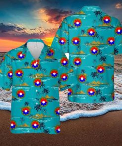 US Army 9th Infantry Division Aloha Blue Hawaiian Shirt Gift For Summer