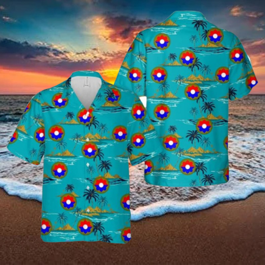 US Army 9th Infantry Division Aloha Blue Hawaiian Shirt Gift For Summer US Army 9th Infantry Division Aloha Blue Hawaiian Shirt Gift For Summer
