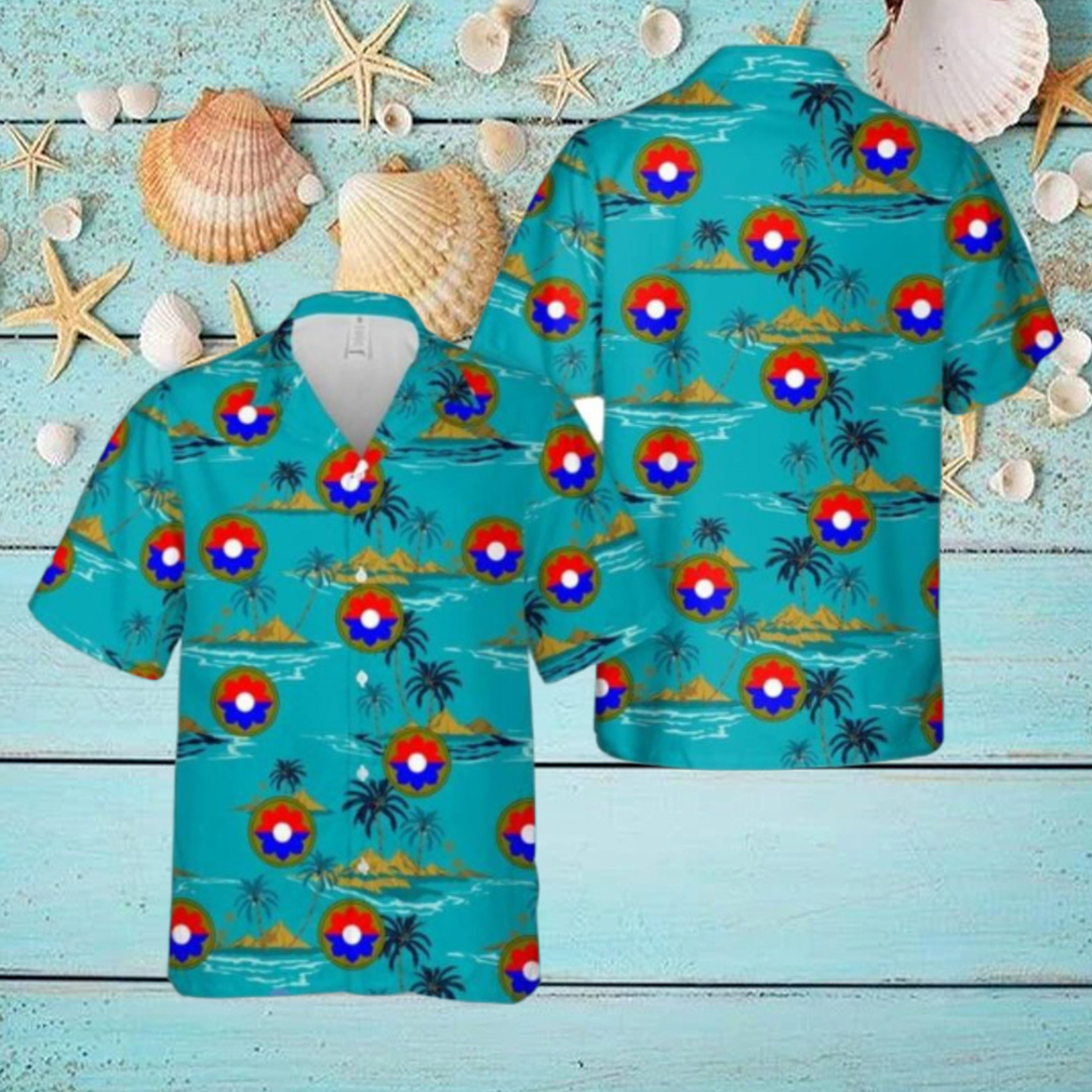 US Army 9th Infantry Division Aloha Blue Hawaiian Shirt Gift For Summer US Army 9th Infantry Division Aloha Blue Hawaiian Shirt Gift For Summer