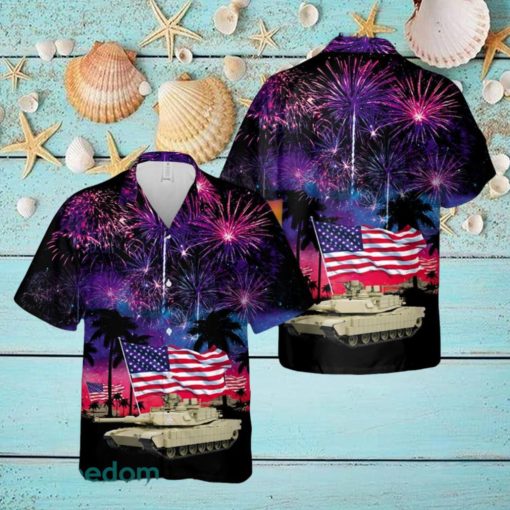 US Army M1 Abrams Tank July 4th Hawaiian Shirt Summner Vacation Shirt