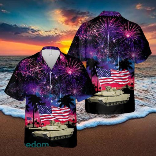 US Army M1 Abrams Tank July 4th Hawaiian Shirt Summner Vacation Shirt