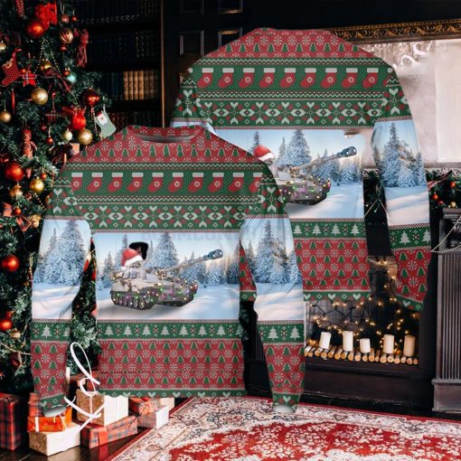US Army M551 Sheridan Tank Ugly Christmas Sweater