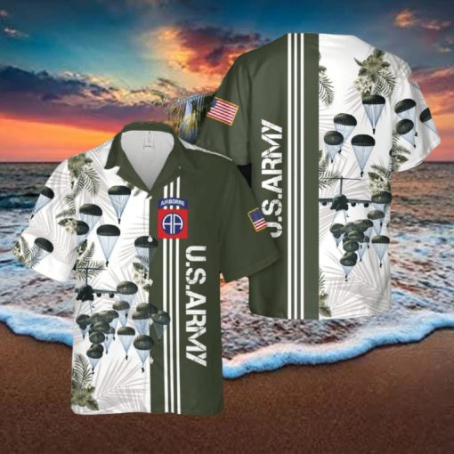 US Army Paratroopers With The 82nd Airborne Division Parachute Hawaiian Shirt