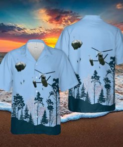 US Army paratroopers jump out the back of a CH_47 Chinook helicopter Hawaiian Shirt