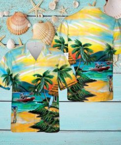US Coast Guard 25 foot Defender Class Boat Hawaiian Shirt