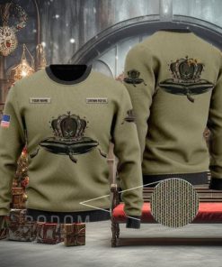 US Flag Crown Royal Personalized Xmas Ugly Christmas Sweater