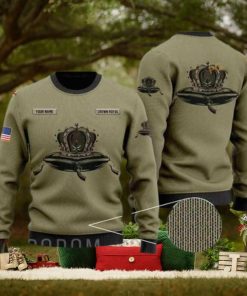 US Flag Crown Royal Personalized Xmas Ugly Christmas Sweater